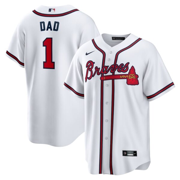Atlanta Braves Nike #1 Dad Home  Jersey - White