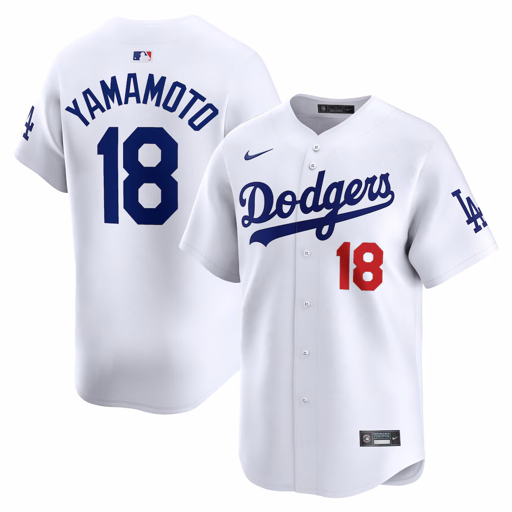 Yoshinobu Yamamoto Los Angeles Dodgers Nike Home Kanji Limited Jersey - White