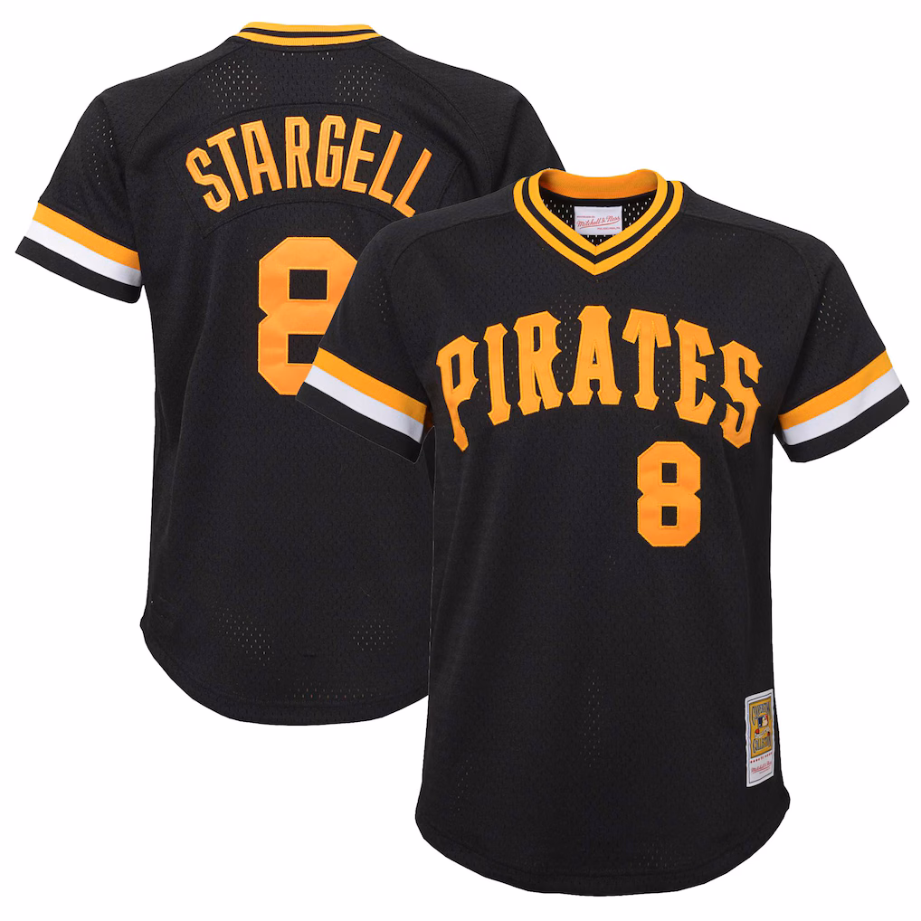 Willie Stargell Pittsburgh Pirates Mitchell & Ness Youth Cooperstown Collection Mesh Batting Practice Jersey - Black